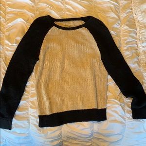 LOFT tan and black sweater